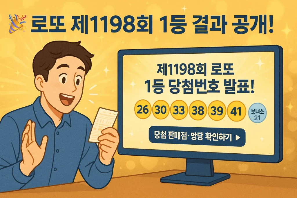 제1198회 로또 당첨 번호, 당첨 지역 판매점 리스트