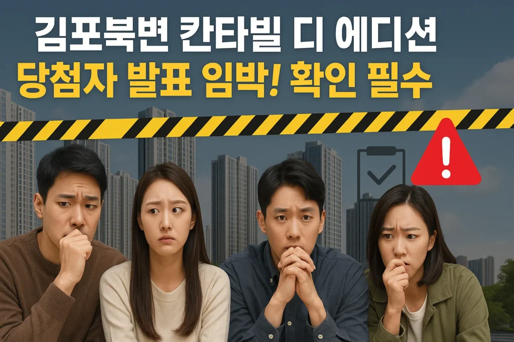 김포북변 칸타빌 디 에디션 당첨자 발표일자, 발표시간, 청약 경쟁률