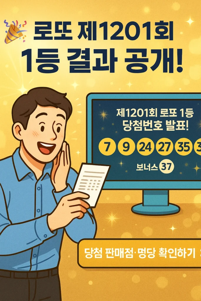 제1201회 로또 당첨 번호, 당첨 지역 판매점 리스트, 전국 로또 명당 리스트