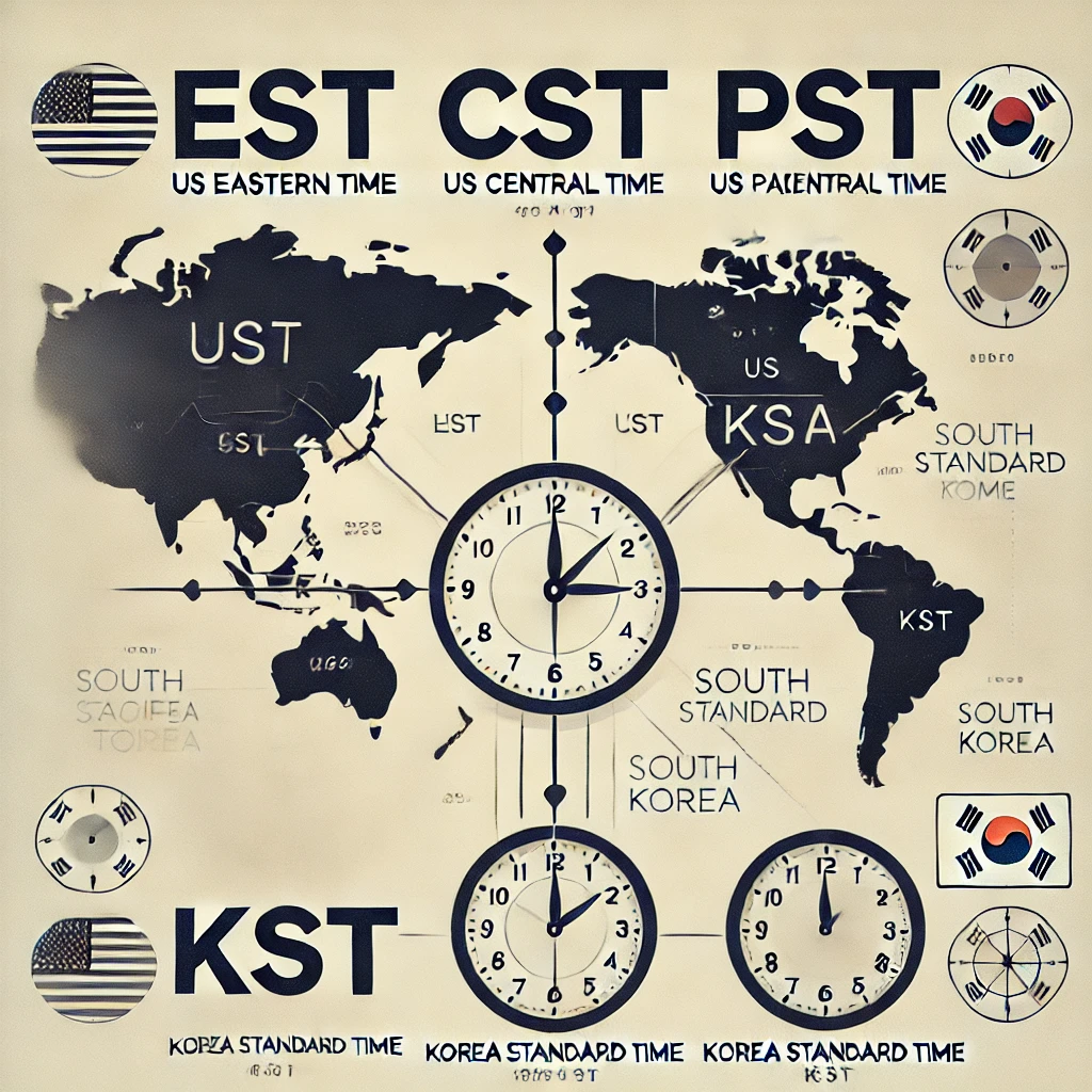 2024년 미국 서머타임 기간 및 시간, summer time, 미국 동부, 중부, 서부 표준시, 도시별 타임존